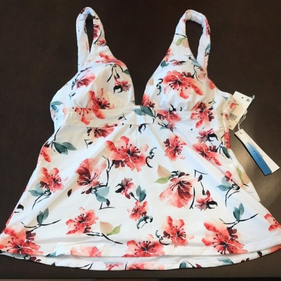 Lucky Brand Printed Tankini Swim Top - Picture 2 of 4